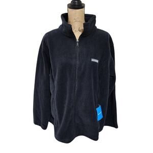 Columbia black full zip‎ fleece jacket plus size 3X new!!